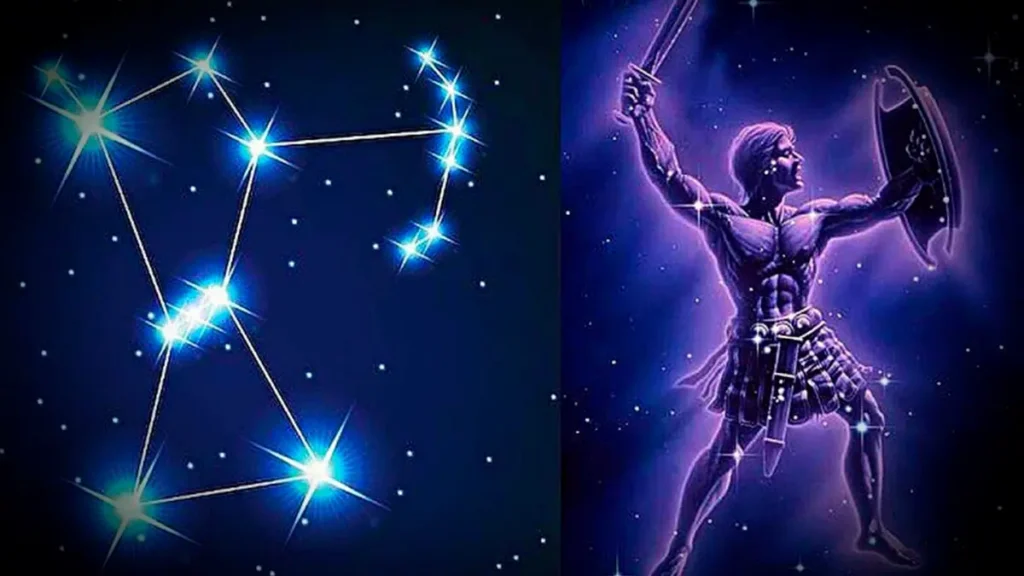 The Orion constellation named after the mythological hunter