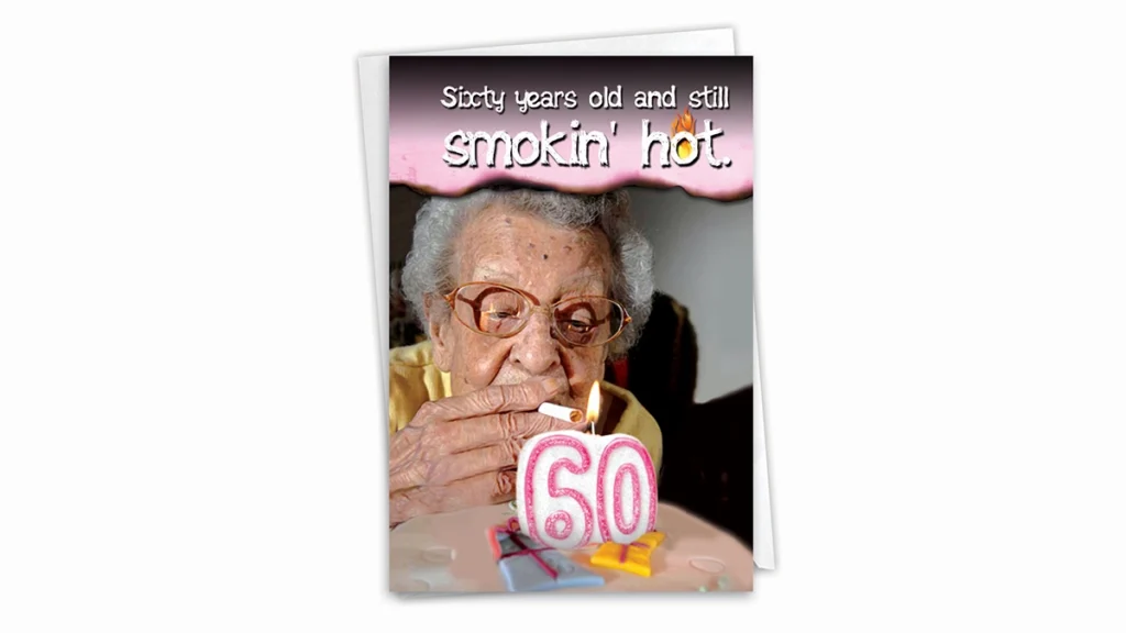 A humorous birthday wishes for a woman's 60th birthday