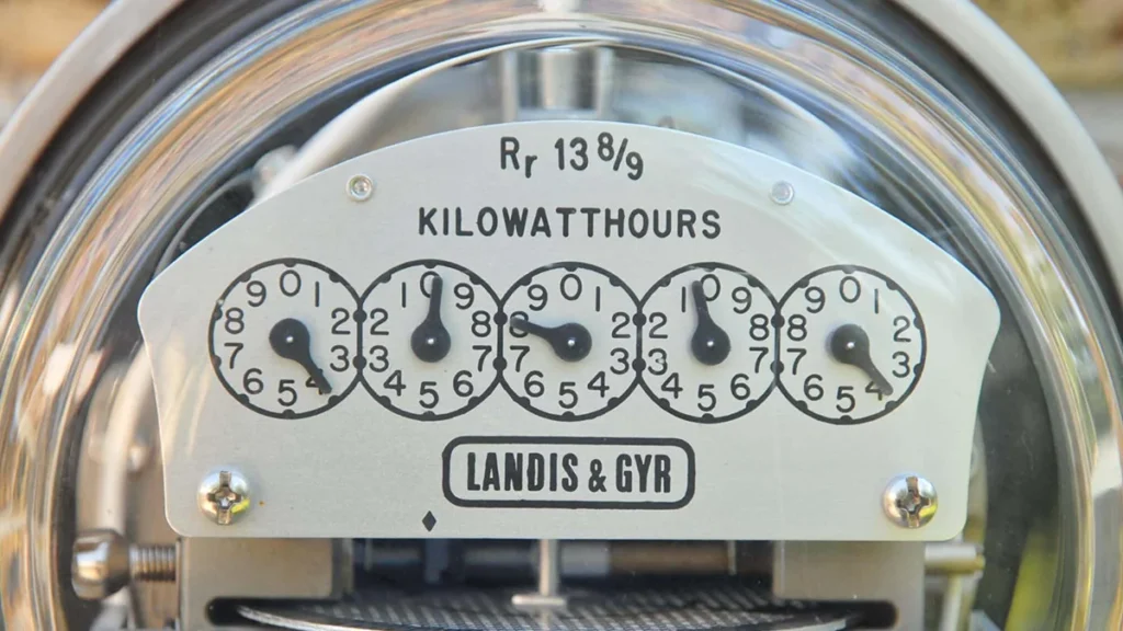 Electricity meter close-up